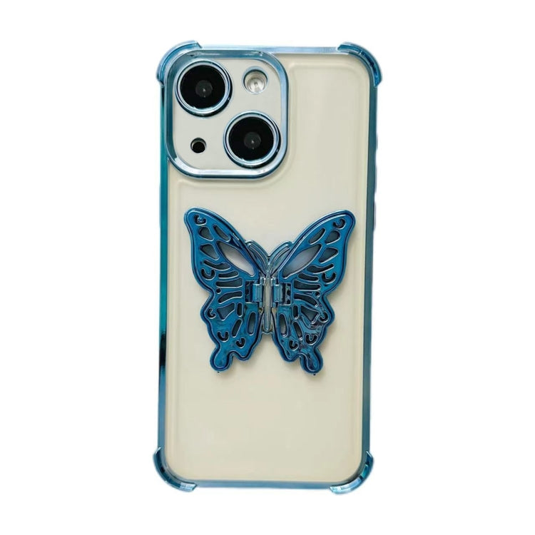 Electrpolated 3D Butterfly Holder TPU Phone Case, For iPhone 13 Pro Max, For iPhone 13 Pro, For iPhone 13, For iPhone 12, For iPhone 12 Pro Max, For iPhone 12 Pro