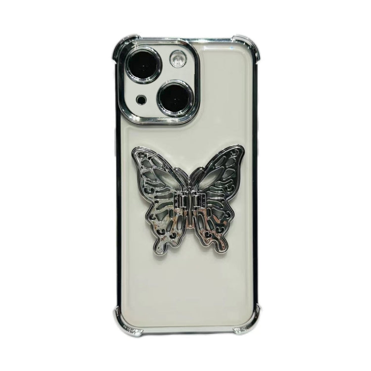 Electrpolated 3D Butterfly Holder TPU Phone Case, For iPhone 13 Pro Max, For iPhone 13 Pro, For iPhone 13, For iPhone 12, For iPhone 12 Pro Max, For iPhone 12 Pro