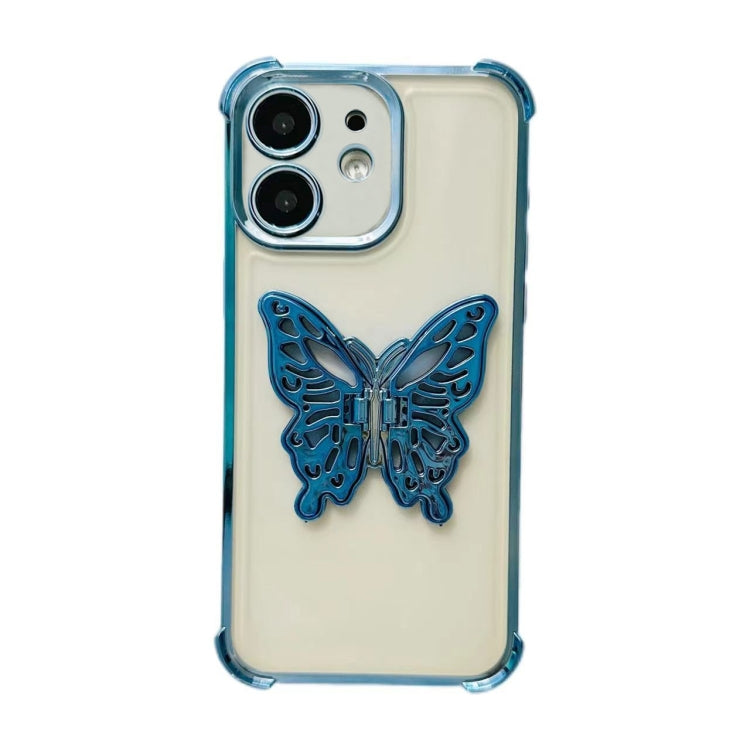 Electrpolated 3D Butterfly Holder TPU Phone Case, For iPhone 13 Pro Max, For iPhone 13 Pro, For iPhone 13, For iPhone 12, For iPhone 12 Pro Max, For iPhone 12 Pro