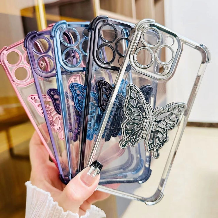 Electrpolated 3D Butterfly Holder TPU Phone Case, For iPhone X / XS, For iPhone 7 Plus / 8 Plus