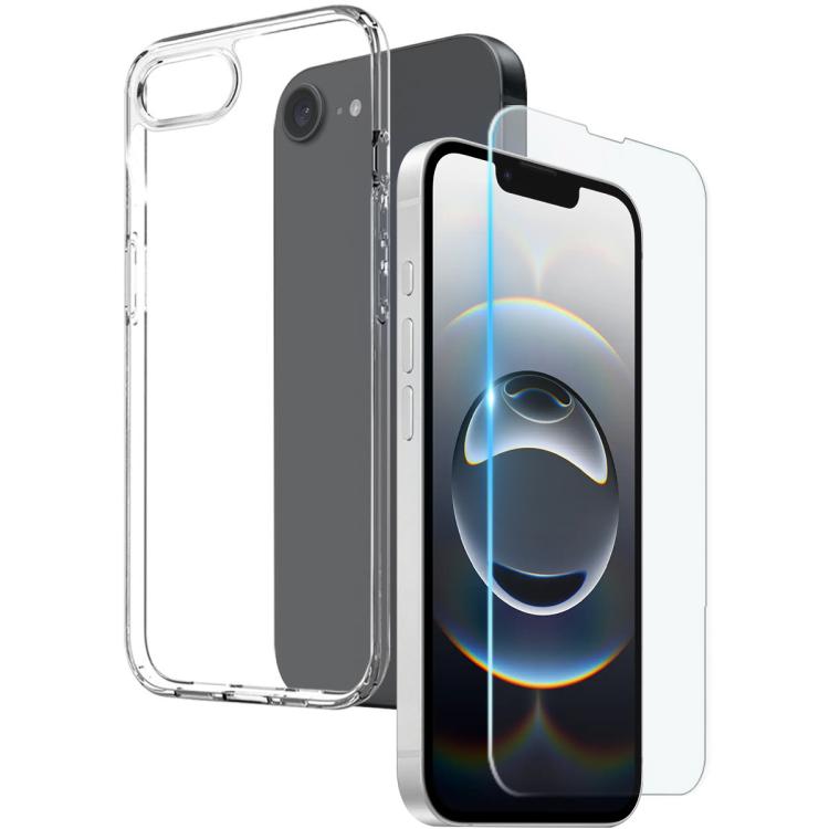 NORTHJO 2 in 1 TPU Phone Case Screen Protector Tempered Glass Film, For iPhone 16 Pro Max, For iPhone 16 Pro, For iPhone 16 Plus, For iPhone 16, For iPhone 16e