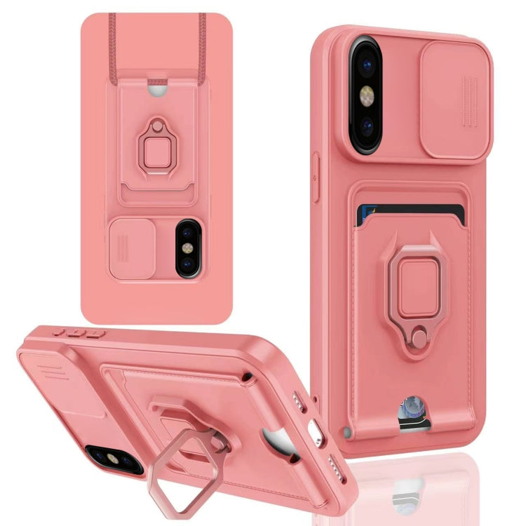 Sliding Camshield Magnetic Card Holder Silicone Phone Case, For iPhone 11 Pro, For iPhone XR, For iPhone XS Max, For iPhone X / XSS, For iPhone 7 / 8 / SE 2022