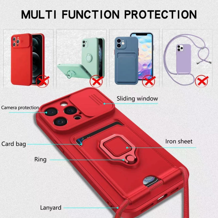 Sliding Camshield Magnetic Card Holder Silicone Phone Case, For iPhone 16 Pro Max, For iPhone 16 Pro, For iPhone 16 Plus, For iPhone 16, For iPhone 15 Pro Max