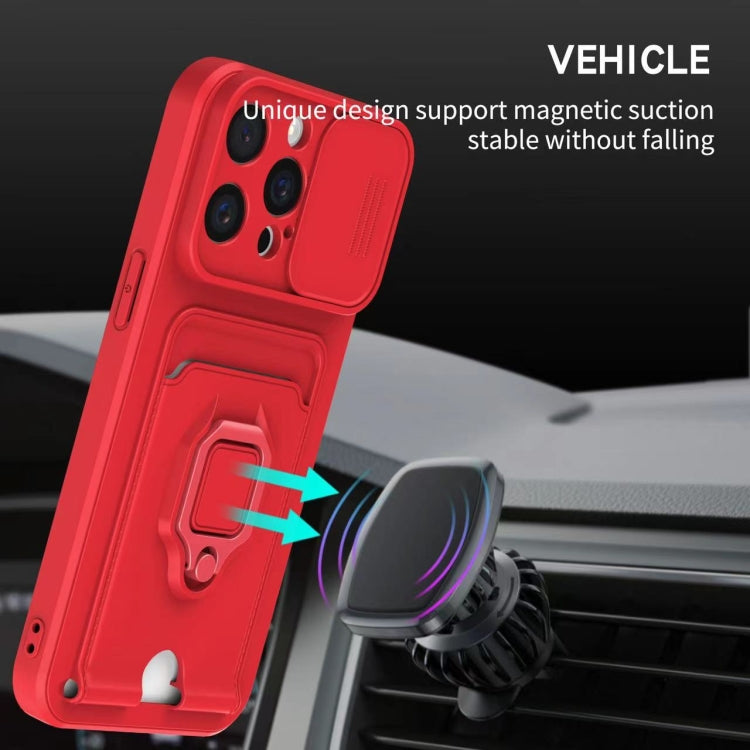 Sliding Camshield Magnetic Card Holder Silicone Phone Case, For iPhone 16 Pro Max, For iPhone 16 Pro, For iPhone 16 Plus, For iPhone 16, For iPhone 15 Pro Max