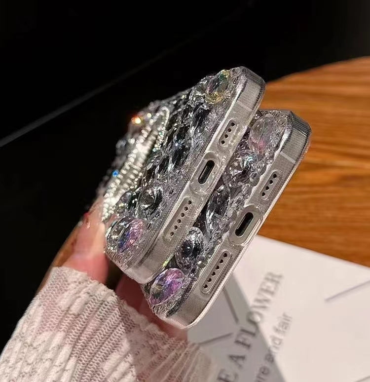 Mirror Handmade Bling Rhinestone PC Phone Case, For iPhone XR, For iPhone XS Max, For iPhone SE 2022 / 7 / 8, For iPhone X / XS, For iPhone 7 Plus / 8 Plus