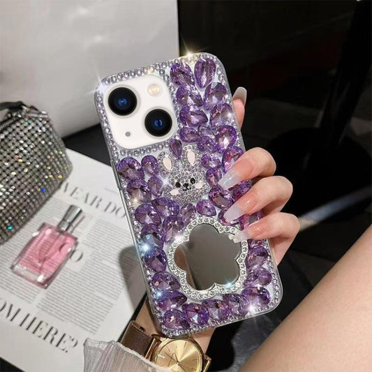 Diamond Mirror Rabbit Handmade PC Phone Case, For iPhone 14, For iPhone 14 Pro, For iPhone 14 Pro Max, For iPhone 13 Pro Max, For iPhone 13 Pro, For iPhone 13, For iPhone 13 mini, For iPhone 12, For iPhone 12 Pro Max, For iPhone 12 Pro