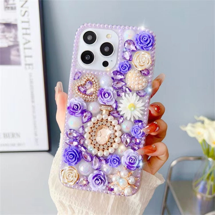 Diamond Inlaid Rose PC Phone Case, For iPhone 13 mini, For iPhone 12, For iPhone 12 Pro Max, For iPhone 12 Pro, For iPhone 12 mini, For iPhone 11 Pro Max, For iPhone 11, For iPhone 11 Pro