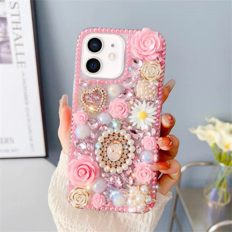 Diamond Inlaid Rose PC Phone Case, For iPhone 13 mini, For iPhone 12, For iPhone 12 Pro Max, For iPhone 12 Pro, For iPhone 12 mini, For iPhone 11 Pro Max, For iPhone 11, For iPhone 11 Pro