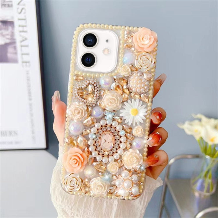 Diamond Inlaid Rose PC Phone Case, For iPhone 13 mini, For iPhone 12, For iPhone 12 Pro Max, For iPhone 12 Pro, For iPhone 12 mini, For iPhone 11 Pro Max, For iPhone 11, For iPhone 11 Pro