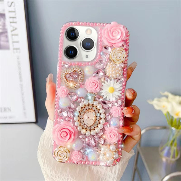 Diamond Inlaid Rose PC Phone Case, For iPhone 13 mini, For iPhone 12, For iPhone 12 Pro Max, For iPhone 12 Pro, For iPhone 12 mini, For iPhone 11 Pro Max, For iPhone 11, For iPhone 11 Pro