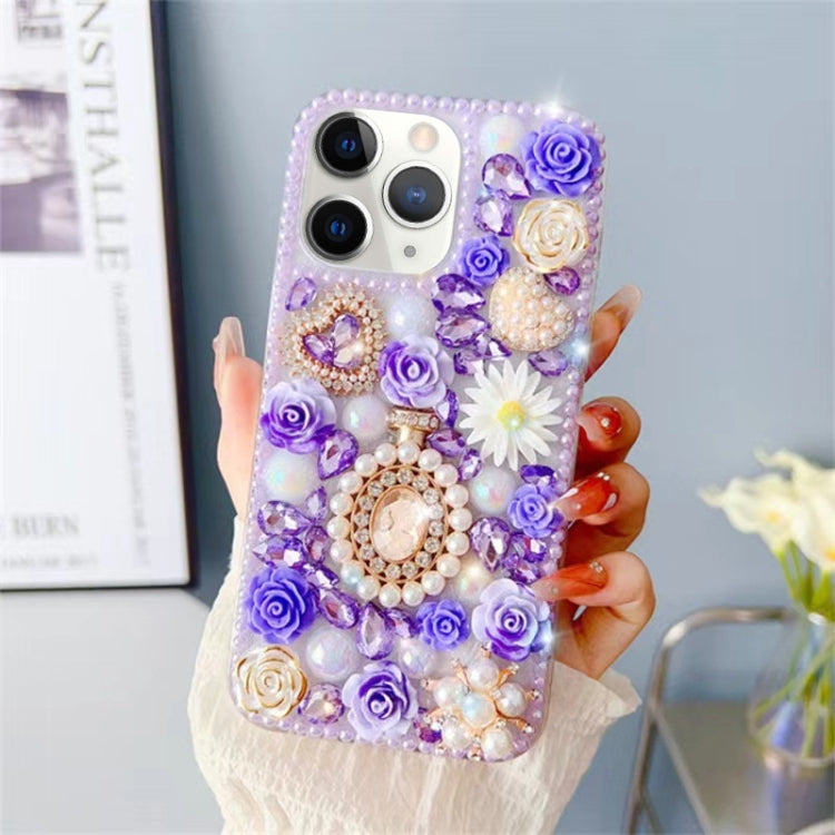 Diamond Inlaid Rose PC Phone Case, For iPhone 13 mini, For iPhone 12, For iPhone 12 Pro Max, For iPhone 12 Pro, For iPhone 12 mini, For iPhone 11 Pro Max, For iPhone 11, For iPhone 11 Pro