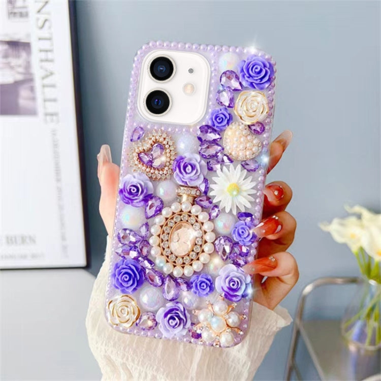 Diamond Inlaid Rose PC Phone Case, For iPhone 13 mini, For iPhone 12, For iPhone 12 Pro Max, For iPhone 12 Pro, For iPhone 12 mini, For iPhone 11 Pro Max, For iPhone 11, For iPhone 11 Pro