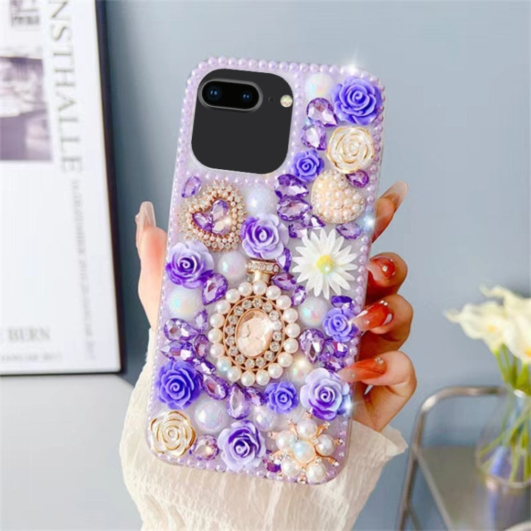 Diamond Inlaid Rose PC Phone Case, For iPhone XR, For iPhone XS Max, For iPhone 7 / 8, For iPhone X / XS, For iPhone 7 Plus / 8 Plus