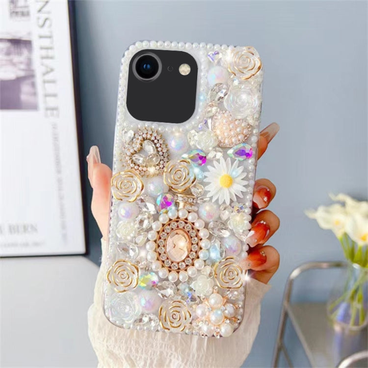 Diamond Inlaid Rose PC Phone Case, For iPhone XR, For iPhone XS Max, For iPhone 7 / 8, For iPhone X / XS, For iPhone 7 Plus / 8 Plus