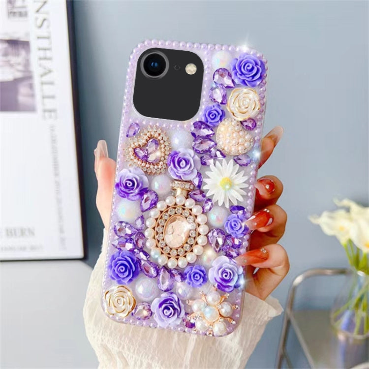 Diamond Inlaid Rose PC Phone Case, For iPhone XR, For iPhone XS Max, For iPhone 7 / 8, For iPhone X / XS, For iPhone 7 Plus / 8 Plus