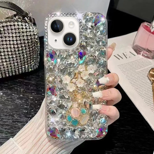 Plum Blossom Handmade Diamond Inlay PC Phone Case, For iPhone 14, For iPhone 14 Pro, For iPhone 14 Pro Max, For iPhone 13 Pro Max, For iPhone 13 Pro, For iPhone 13, For iPhone 13 mini, For iPhone 12, For iPhone 12 Pro Max, For iPhone 12 Pro