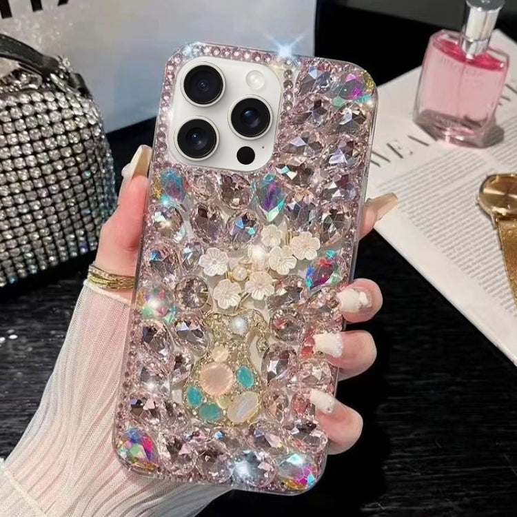 Plum Blossom Handmade Diamond Inlay PC Phone Case, For iPhone 12 mini, For iPhone 11 Pro Max, For iPhone 11, For iPhone 11 Pro, For iPhone XR, For iPhone XS Max, For iPhone SE 2022 /  7 / 8, For iPhone X / XS, For iPhone 7 Plus / 8 Plus