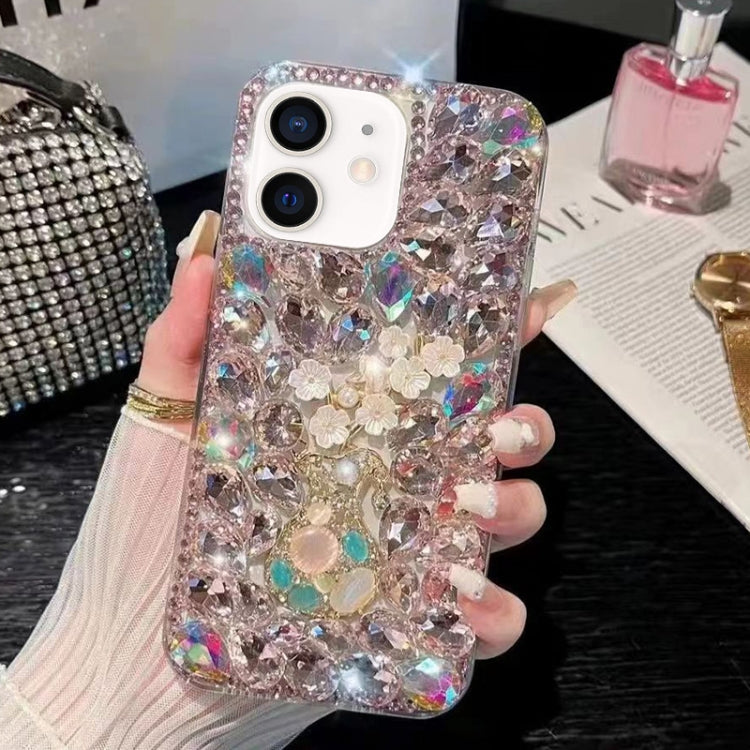 Plum Blossom Handmade Diamond Inlay PC Phone Case, For iPhone 12 mini, For iPhone 11 Pro Max, For iPhone 11, For iPhone 11 Pro, For iPhone XR, For iPhone XS Max, For iPhone SE 2022 /  7 / 8, For iPhone X / XS, For iPhone 7 Plus / 8 Plus