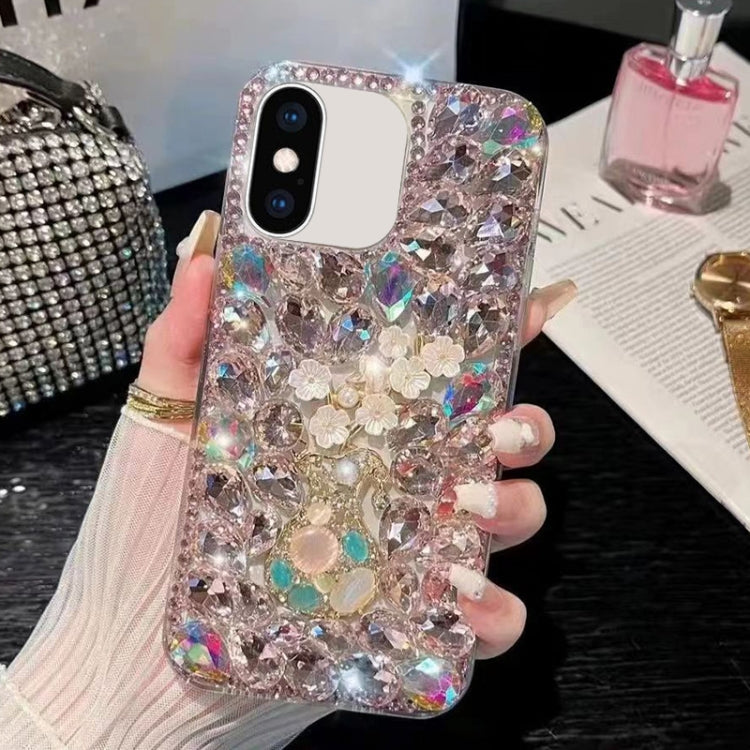 Plum Blossom Handmade Diamond Inlay PC Phone Case, For iPhone 12 mini, For iPhone 11 Pro Max, For iPhone 11, For iPhone 11 Pro, For iPhone XR, For iPhone XS Max, For iPhone SE 2022 /  7 / 8, For iPhone X / XS, For iPhone 7 Plus / 8 Plus