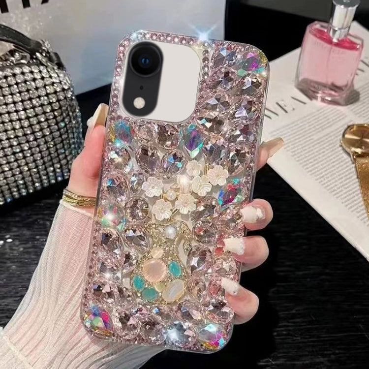 Plum Blossom Handmade Diamond Inlay PC Phone Case, For iPhone 12 mini, For iPhone 11 Pro Max, For iPhone 11, For iPhone 11 Pro, For iPhone XR, For iPhone XS Max, For iPhone SE 2022 /  7 / 8, For iPhone X / XS, For iPhone 7 Plus / 8 Plus