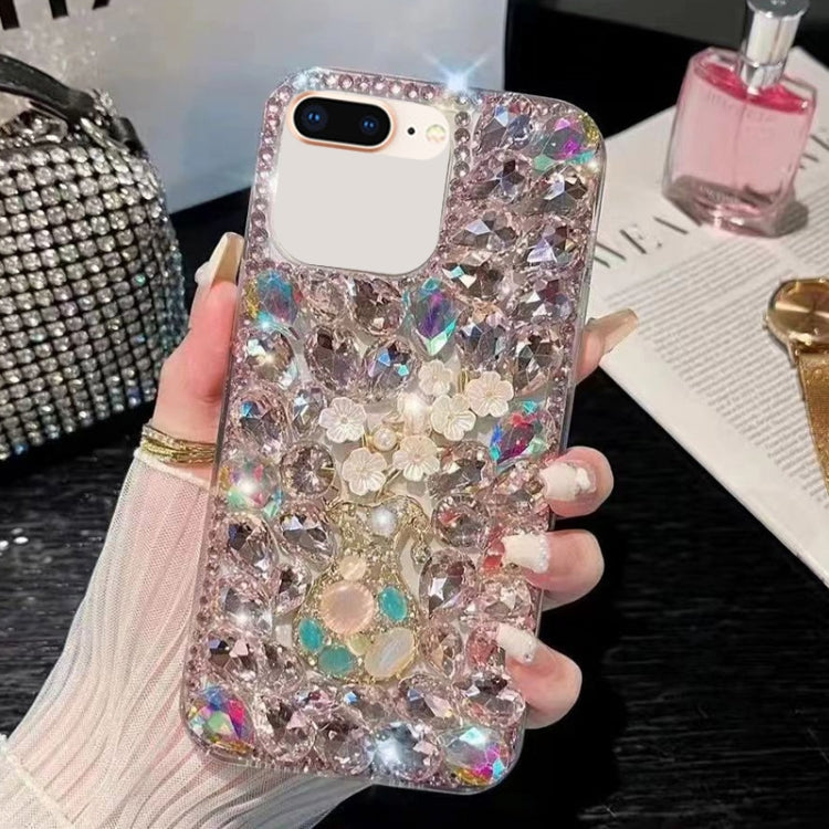 Plum Blossom Handmade Diamond Inlay PC Phone Case, For iPhone 12 mini, For iPhone 11 Pro Max, For iPhone 11, For iPhone 11 Pro, For iPhone XR, For iPhone XS Max, For iPhone SE 2022 /  7 / 8, For iPhone X / XS, For iPhone 7 Plus / 8 Plus