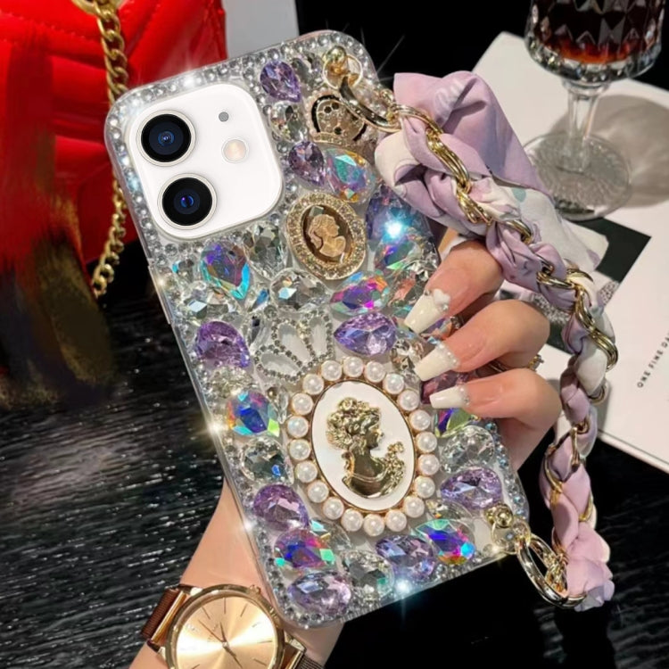 Handmade Diamond Purple Gemstone Scarf Bracelet PC Phone Case, For iPhone 12 mini, For iPhone 11 Pro Max, For iPhone 11, For iPhone 11 Pro, For iPhone XR, For iPhone XS Max, For iPhone SE 2022 /  7 / 8, For iPhone X / XS, For iPhone 7 Plus / 8 Plus