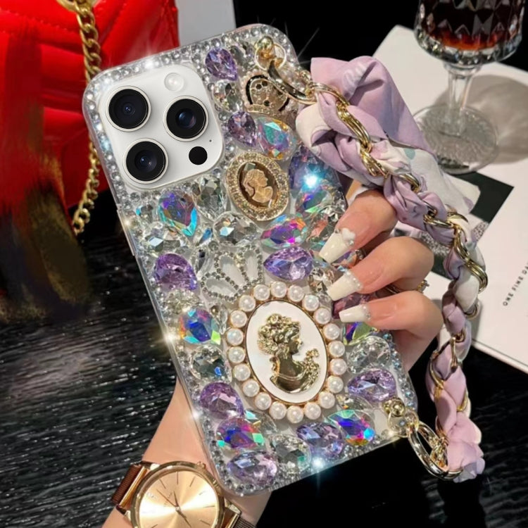 Handmade Diamond Purple Gemstone Scarf Bracelet PC Phone Case, For iPhone 12 mini, For iPhone 11 Pro Max, For iPhone 11, For iPhone 11 Pro, For iPhone XR, For iPhone XS Max, For iPhone SE 2022 /  7 / 8, For iPhone X / XS, For iPhone 7 Plus / 8 Plus