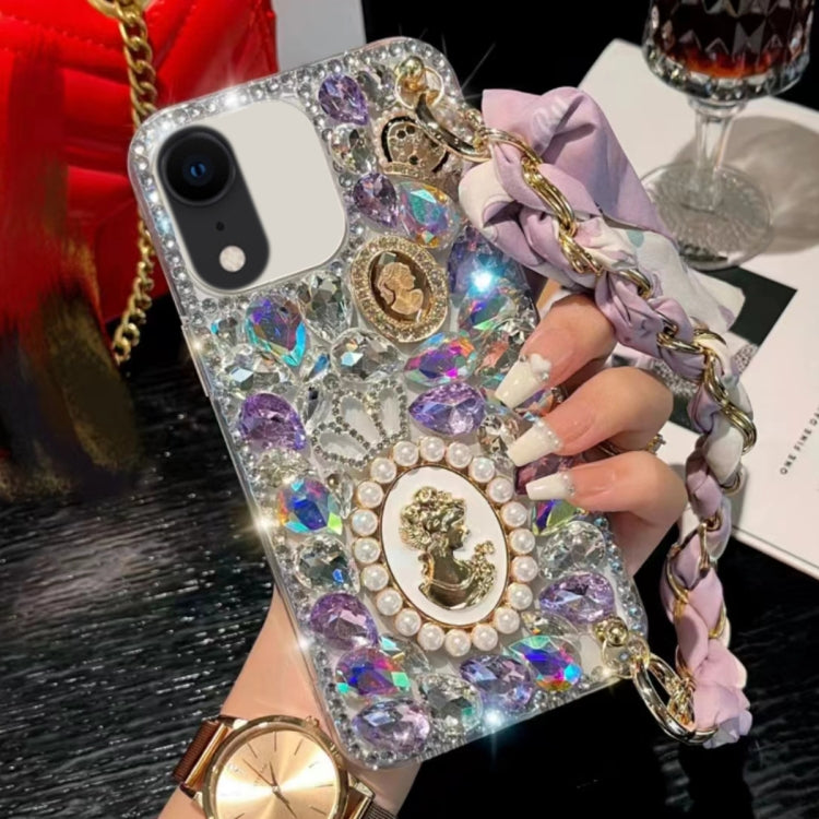 Handmade Diamond Purple Gemstone Scarf Bracelet PC Phone Case, For iPhone 12 mini, For iPhone 11 Pro Max, For iPhone 11, For iPhone 11 Pro, For iPhone XR, For iPhone XS Max, For iPhone SE 2022 /  7 / 8, For iPhone X / XS, For iPhone 7 Plus / 8 Plus