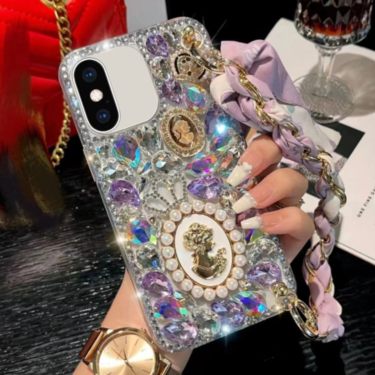 Handmade Diamond Purple Gemstone Scarf Bracelet PC Phone Case, For iPhone 12 mini, For iPhone 11 Pro Max, For iPhone 11, For iPhone 11 Pro, For iPhone XR, For iPhone XS Max, For iPhone SE 2022 /  7 / 8, For iPhone X / XS, For iPhone 7 Plus / 8 Plus