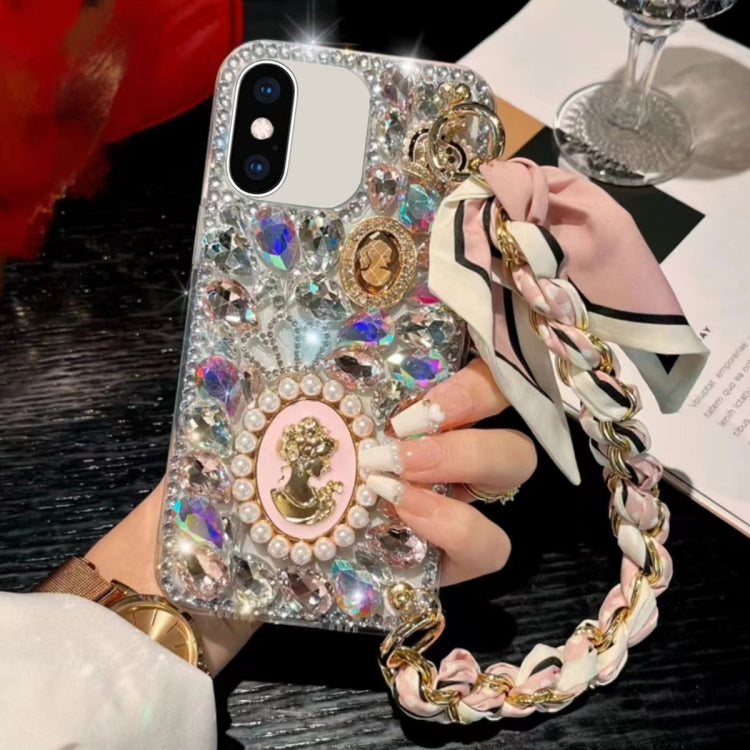 Handmade Diamond Purple Gemstone Scarf Bracelet PC Phone Case, For iPhone 12 mini, For iPhone 11 Pro Max, For iPhone 11, For iPhone 11 Pro, For iPhone XR, For iPhone XS Max, For iPhone SE 2022 /  7 / 8, For iPhone X / XS, For iPhone 7 Plus / 8 Plus