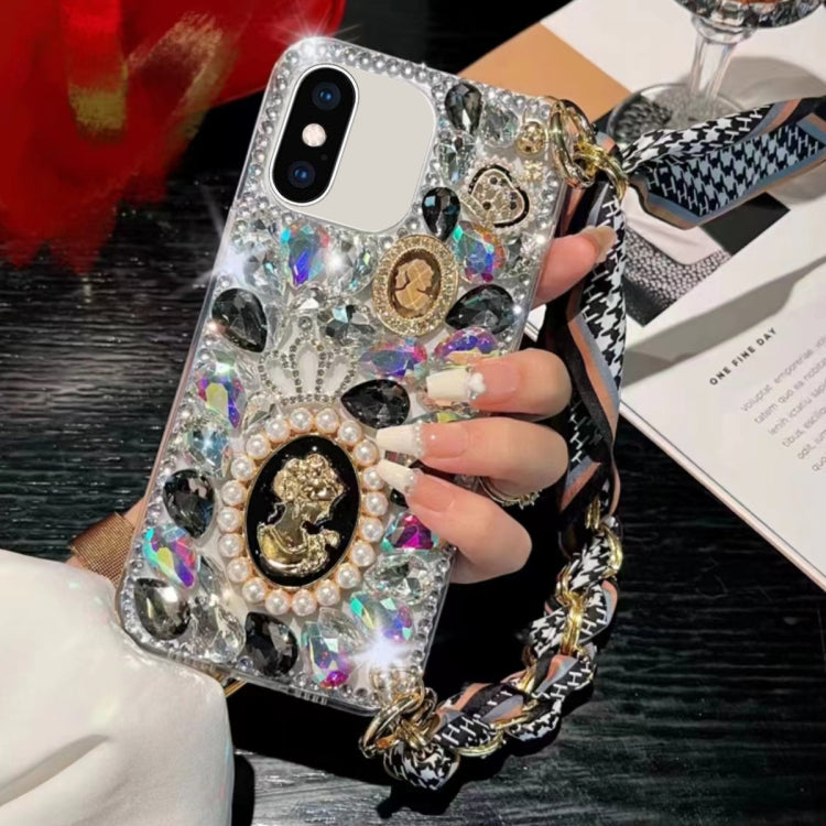 Handmade Diamond Purple Gemstone Scarf Bracelet PC Phone Case, For iPhone 12 mini, For iPhone 11 Pro Max, For iPhone 11, For iPhone 11 Pro, For iPhone XR, For iPhone XS Max, For iPhone SE 2022 /  7 / 8, For iPhone X / XS, For iPhone 7 Plus / 8 Plus