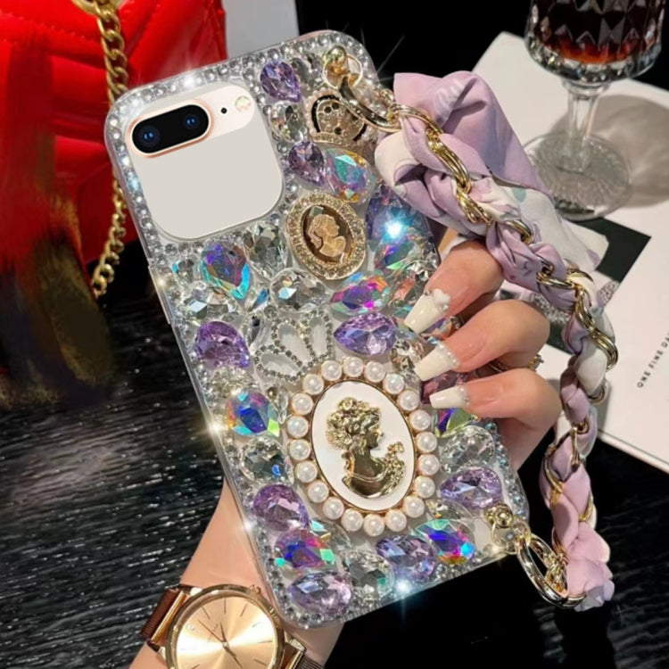 Handmade Diamond Purple Gemstone Scarf Bracelet PC Phone Case, For iPhone 12 mini, For iPhone 11 Pro Max, For iPhone 11, For iPhone 11 Pro, For iPhone XR, For iPhone XS Max, For iPhone SE 2022 /  7 / 8, For iPhone X / XS, For iPhone 7 Plus / 8 Plus