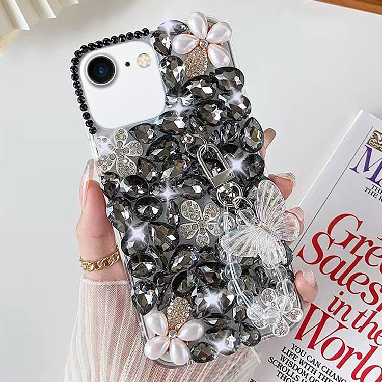 Handmade Butterfly Diamond Inlay PC Phone Case, For iPhone 12 mini, For iPhone 11 Pro Max, For iPhone 11, For iPhone 11 Pro, For iPhone XR, For iPhone XS Max, For iPhone SE 2022 /  7 / 8, For iPhone X / XS, For iPhone 7 Plus / 8 Plus