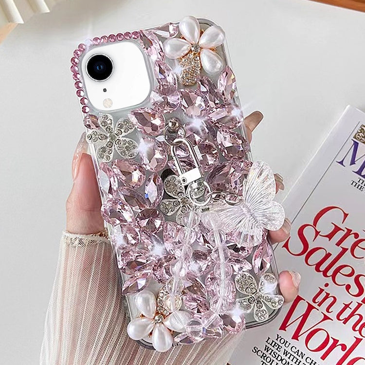 Handmade Butterfly Diamond Inlay PC Phone Case, For iPhone 12 mini, For iPhone 11 Pro Max, For iPhone 11, For iPhone 11 Pro, For iPhone XR, For iPhone XS Max, For iPhone SE 2022 /  7 / 8, For iPhone X / XS, For iPhone 7 Plus / 8 Plus