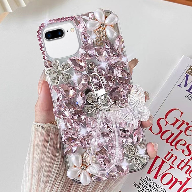 Handmade Butterfly Diamond Inlay PC Phone Case, For iPhone 12 mini, For iPhone 11 Pro Max, For iPhone 11, For iPhone 11 Pro, For iPhone XR, For iPhone XS Max, For iPhone SE 2022 /  7 / 8, For iPhone X / XS, For iPhone 7 Plus / 8 Plus