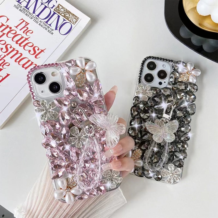 Handmade Butterfly Diamond Inlay PC Phone Case, For iPhone 12 mini, For iPhone 11 Pro Max, For iPhone 11, For iPhone 11 Pro, For iPhone XR, For iPhone XS Max, For iPhone SE 2022 /  7 / 8, For iPhone X / XS, For iPhone 7 Plus / 8 Plus