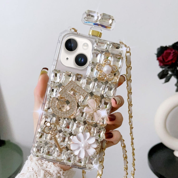 Crossbody Perfume Bottle Handmade Inlaid Diamond PC Phone Case, For iPhone 14 Plus, For iPhone 14, For iPhone 14 Pro, For iPhone 14 Pro Max, For iPhone 13 Pro Max, For iPhone 13 Pro, For iPhone 13, For iPhone 13 mini