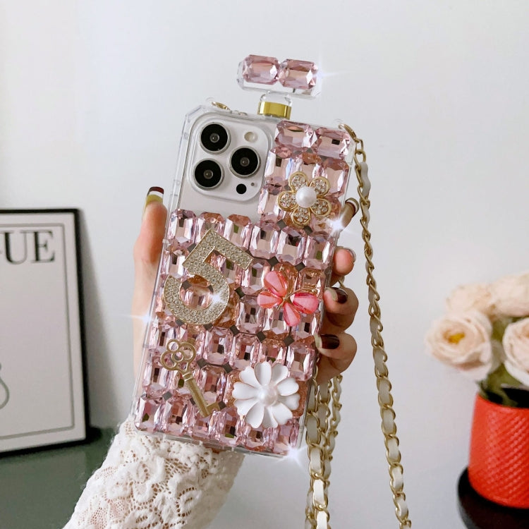 Crossbody Perfume Bottle Handmade Inlaid Diamond PC Phone Case, For iPhone 12, For iPhone 12 Pro Max, For iPhone 12 Pro, For iPhone 12 mini, For iPhone 11 Pro Max, For iPhone 11, For iPhone 11 Pro, For iPhone XR