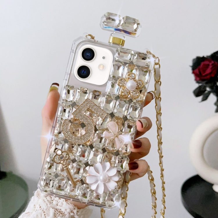 Crossbody Perfume Bottle Handmade Inlaid Diamond PC Phone Case, For iPhone 12, For iPhone 12 Pro Max, For iPhone 12 Pro, For iPhone 12 mini, For iPhone 11 Pro Max, For iPhone 11, For iPhone 11 Pro, For iPhone XR