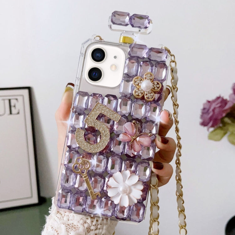 Crossbody Perfume Bottle Handmade Inlaid Diamond PC Phone Case, For iPhone 12, For iPhone 12 Pro Max, For iPhone 12 Pro, For iPhone 12 mini, For iPhone 11 Pro Max, For iPhone 11, For iPhone 11 Pro, For iPhone XR