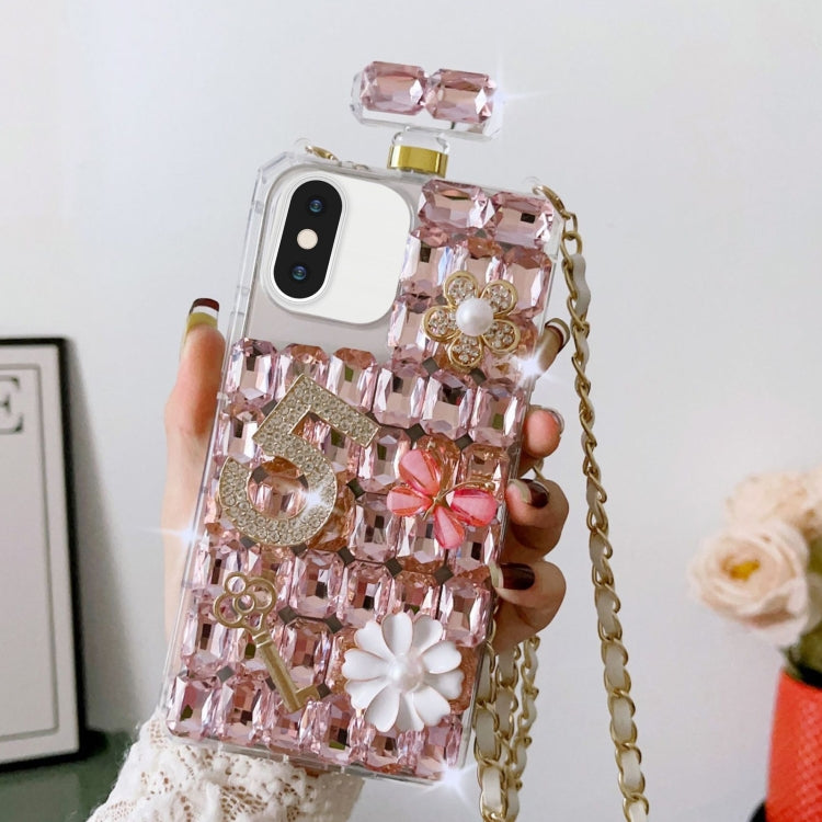 Crossbody Perfume Bottle Handmade Inlaid Diamond PC Phone Case, For iPhone XS Max, For iPhone SE 2022 /  7 / 8, For iPhone X / XS, For iPhone 7 Plus / 8 Plus