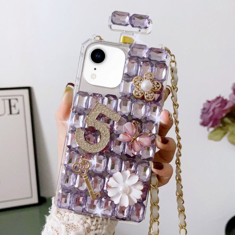 Crossbody Perfume Bottle Handmade Inlaid Diamond PC Phone Case, For iPhone 12, For iPhone 12 Pro Max, For iPhone 12 Pro, For iPhone 12 mini, For iPhone 11 Pro Max, For iPhone 11, For iPhone 11 Pro, For iPhone XR