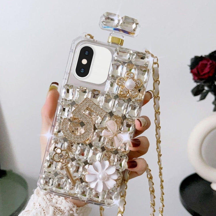 Crossbody Perfume Bottle Handmade Inlaid Diamond PC Phone Case, For iPhone XS Max, For iPhone SE 2022 /  7 / 8, For iPhone X / XS, For iPhone 7 Plus / 8 Plus