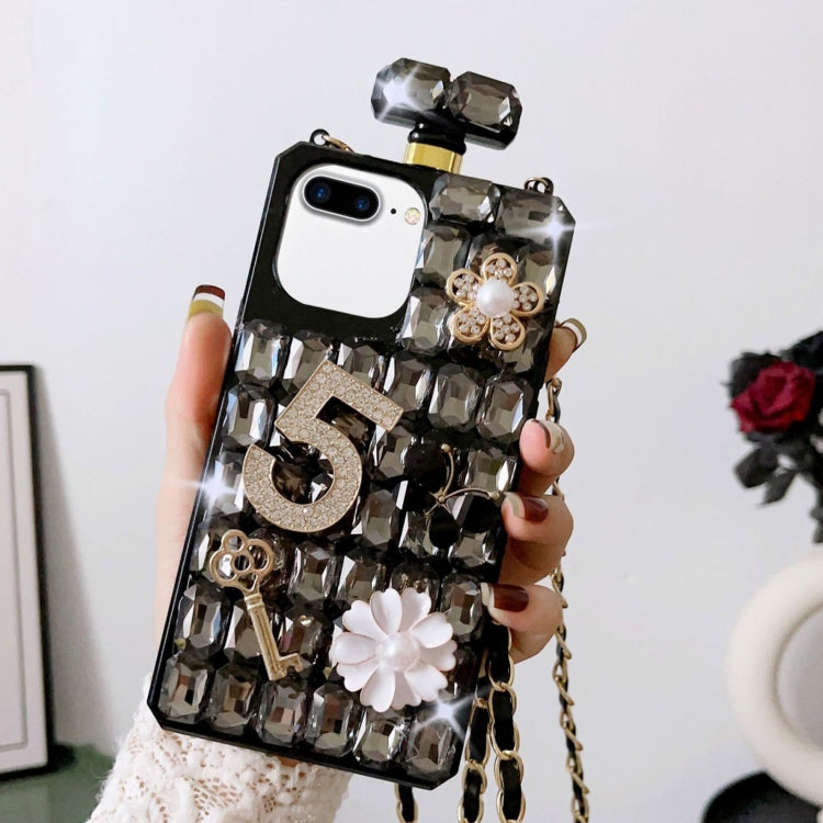 Crossbody Perfume Bottle Handmade Inlaid Diamond PC Phone Case, For iPhone XS Max, For iPhone SE 2022 /  7 / 8, For iPhone X / XS, For iPhone 7 Plus / 8 Plus