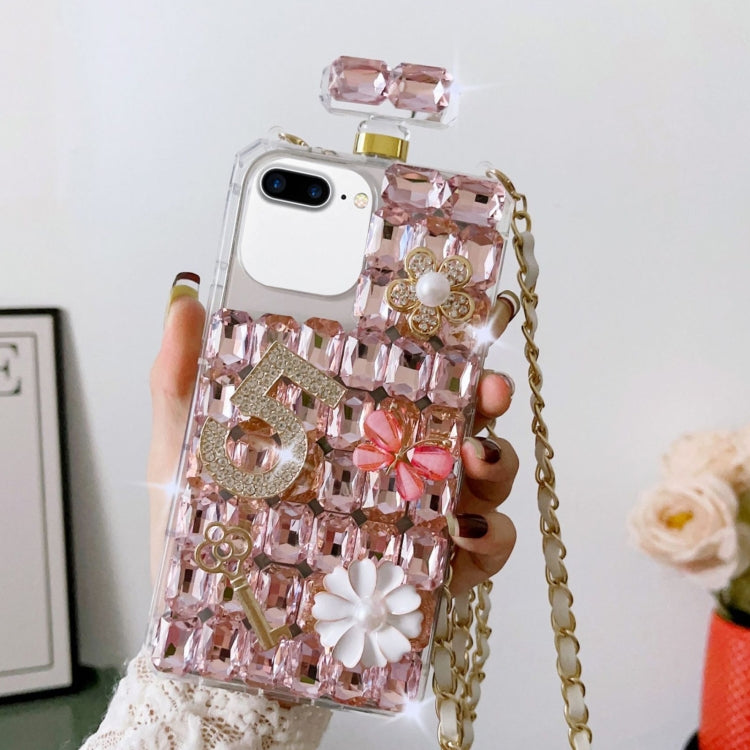 Crossbody Perfume Bottle Handmade Inlaid Diamond PC Phone Case, For iPhone XS Max, For iPhone SE 2022 /  7 / 8, For iPhone X / XS, For iPhone 7 Plus / 8 Plus