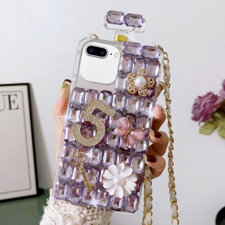 Crossbody Perfume Bottle Handmade Inlaid Diamond PC Phone Case, For iPhone XS Max, For iPhone SE 2022 /  7 / 8, For iPhone X / XS, For iPhone 7 Plus / 8 Plus