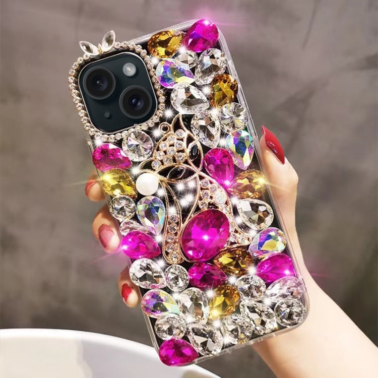 Handmade Bling Rhinestone Gemstone Fox PC Phone Case, For iPhone 16e, For iPhone 16 Pro Max, For iPhone 16 Pro, For iPhone 16 Plus, For iPhone 16, For iPhone 15 Pro Max, For iPhone 15 Pro, For iPhone 15 Plus