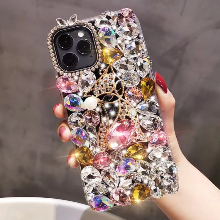 Handmade Bling Rhinestone Gemstone Fox PC Phone Case, For iPhone 15, For iPhone 14 Plus, For iPhone 14, For iPhone 14 Pro, For iPhone 14 Pro Max, For iPhone 13 Pro Max, For iPhone 13 Pro, For iPhone 13