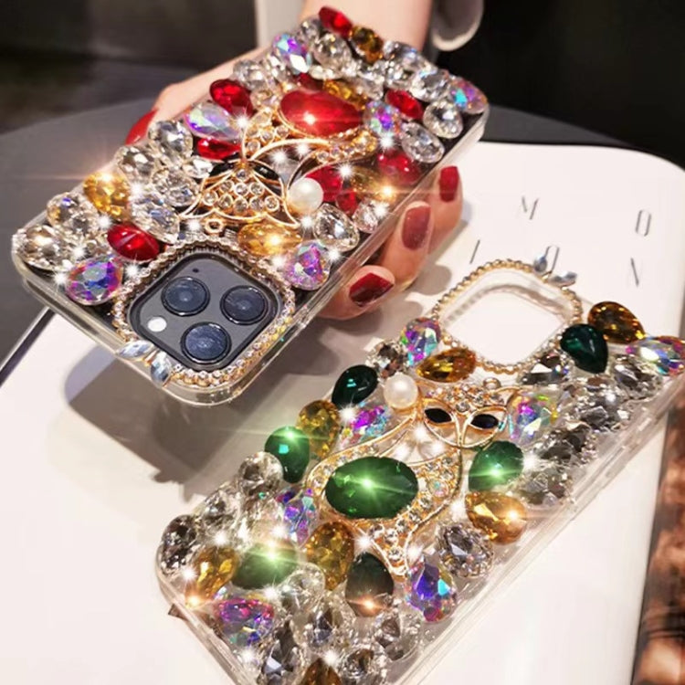 Handmade Bling Rhinestone Gemstone Fox PC Phone Case, For iPhone 15, For iPhone 14 Plus, For iPhone 14, For iPhone 14 Pro, For iPhone 14 Pro Max, For iPhone 13 Pro Max, For iPhone 13 Pro, For iPhone 13