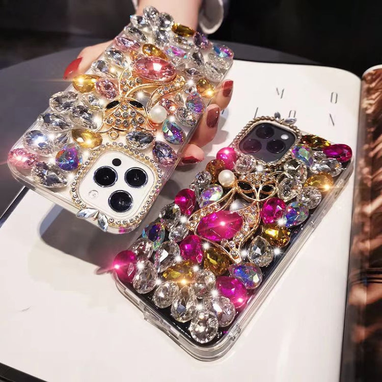 Handmade Bling Rhinestone Gemstone Fox PC Phone Case, For iPhone 16e, For iPhone 16 Pro Max, For iPhone 16 Pro, For iPhone 16 Plus, For iPhone 16, For iPhone 15 Pro Max, For iPhone 15 Pro, For iPhone 15 Plus